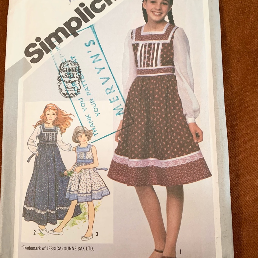 Gunne Sax sewing pattern.